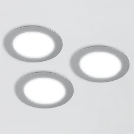 Set 3 LED-Einbauleuchten 12 V, rund