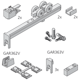 Garnitur CLIPO 36 Glas GPK/GPPK IS für 1 Tür