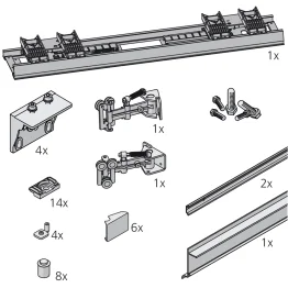 Garnitur FRONTINO 20 H OS FS obenlaufend für 2 Türen