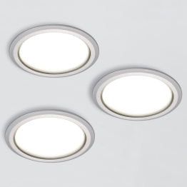 Set 3 LED-Einbauleuchten 230 V, Ø 78 mm