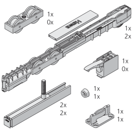 Garnitur 1 Tür JUNIOR 100/B kurze Schraube