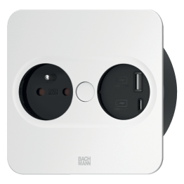 Einbausteckdose Twist 2 mit 1 Steckdose und USB-Ladeanschluss A+C