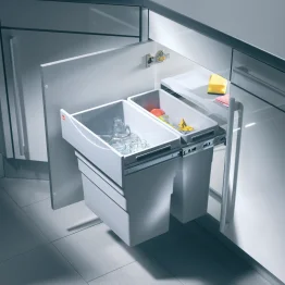 Poubelle tri sélectif 2 bacs 49 L