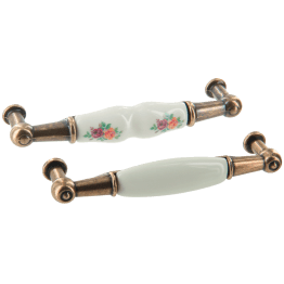 Poignée porcelaine bronzée