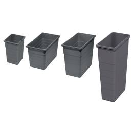 Seaux 11, 25, 35 et 42 L pour poubelles tiroir anthracite