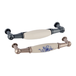 Poignée porcelaine argent