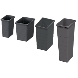 Seaux 8, 17, 26 et 32 L pour poubelles tiroir anthracite