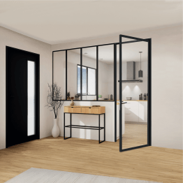 Cloison avec porte et soubassement