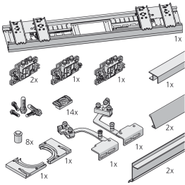 Garniture Frontino 20 haut et bas avec rail de guidage
