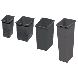 Seaux 8, 17, 26 et 32L pour poubelles tiroir anthracite