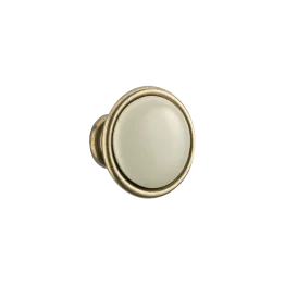 Bouton porcelaine bronzé