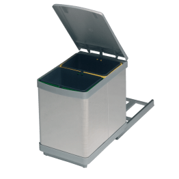 Poubelle tri sélectif inox 15 L