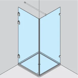 Set 1 porte de douche + 1 fixe angle simple