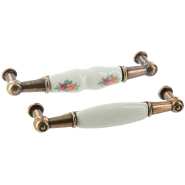 Poignée porcelaine bronzée