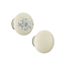 Bouton porcelaine argent