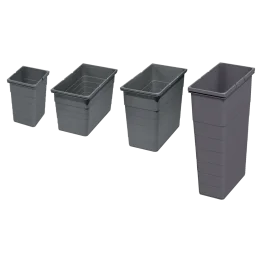 Seaux 11, 25, 35 et 42L pour poubelles tiroir anthracite