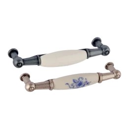 Poignée porcelaine argent