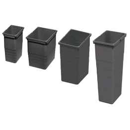 Seaux 8, 17, 26 et 32L pour poubelles tiroir anthracite