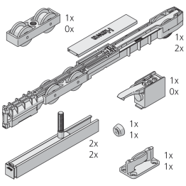 Garniture 1 porte Junior 100/B vis longue