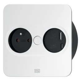 Bloc 1 prise, 1 chargeur USB A+C encastrable Twist 2