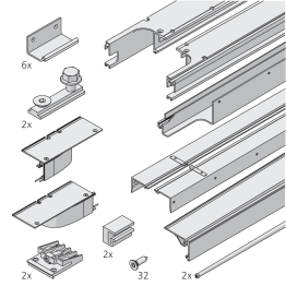 Rails pour 4 portes bois Folding Concepta III 20/25 kg