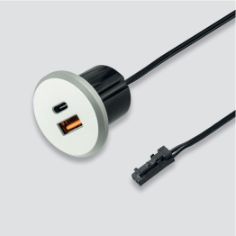 Mini bloc prises USB A+C rond