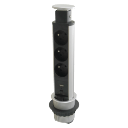 Bloc prises encastrable avec USB A+C diamètre 60