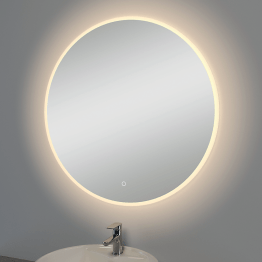 Miroir rond avec luminaire