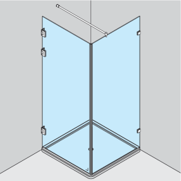 Set 1 porte de douche + 1 fixe angle simple