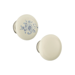 Bouton porcelaine argent