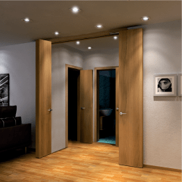 Ferrure pour porte pliante compacte 180°