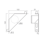 Pied d'angle pour cadre de lit