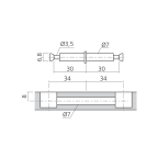 Tourillon double MINI pour assemblage à plat