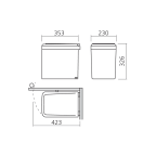Poubelle tri sélectif pivotante 15 L