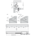Coulisses de plan de travail 120 kg