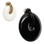 Knop porselein/leder
