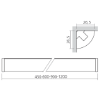 LED-Anbauleuchte, Eckmontage