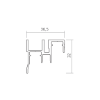 Doppelführungsschiene CLIPO 26/36 MS, unten