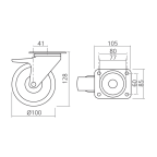 Roulette pivotante Ø100 mm