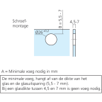 Scharnier CLIP top voor inliggende glasdeur