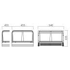 Poubelle tri sélectif pour élément de 600 mm 45 L
