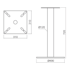 Pied de table rond