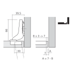 Scharnier CLIP top 110° voor inliggende deur
