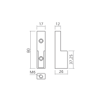 Support d'extrémité latéral pour tube rectangle