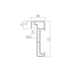 Profil haut/bas pour cadre de porte PS48
