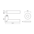 Deurkruk LINK inox geribd