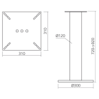 Steunpoot voor aanbouwtafel