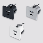 Mini-USB-Steckdose A+C, quadratisch