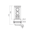Inbouwstopcontact RJ45 diameter 100