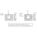 Scharnier CLIP top 155° voor halfopliggende deur